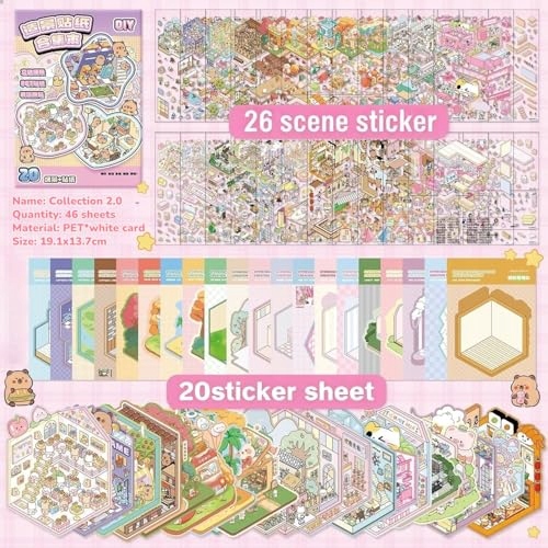 3D lipdukos nuo streso 20 scenų rinkinys