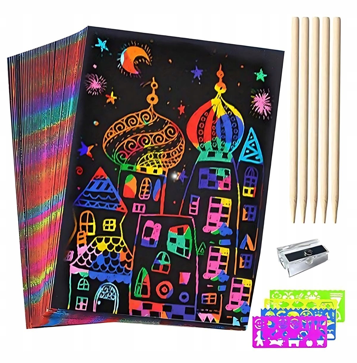 Sferazabawek Magiczne kartki - zdrapywanka tęczowa A5
