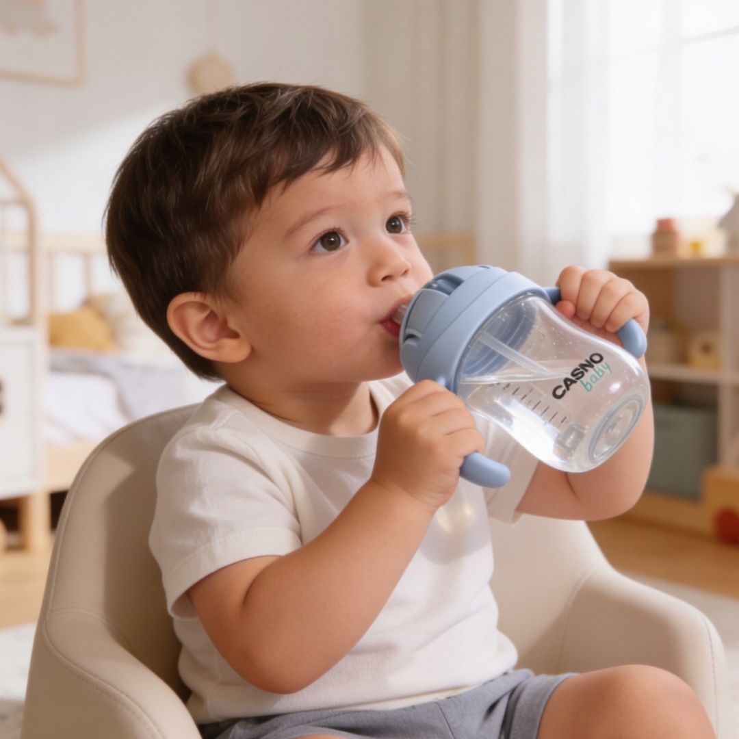 Casno butelė su šiaudeliu 240 ml nuo 6 mėn