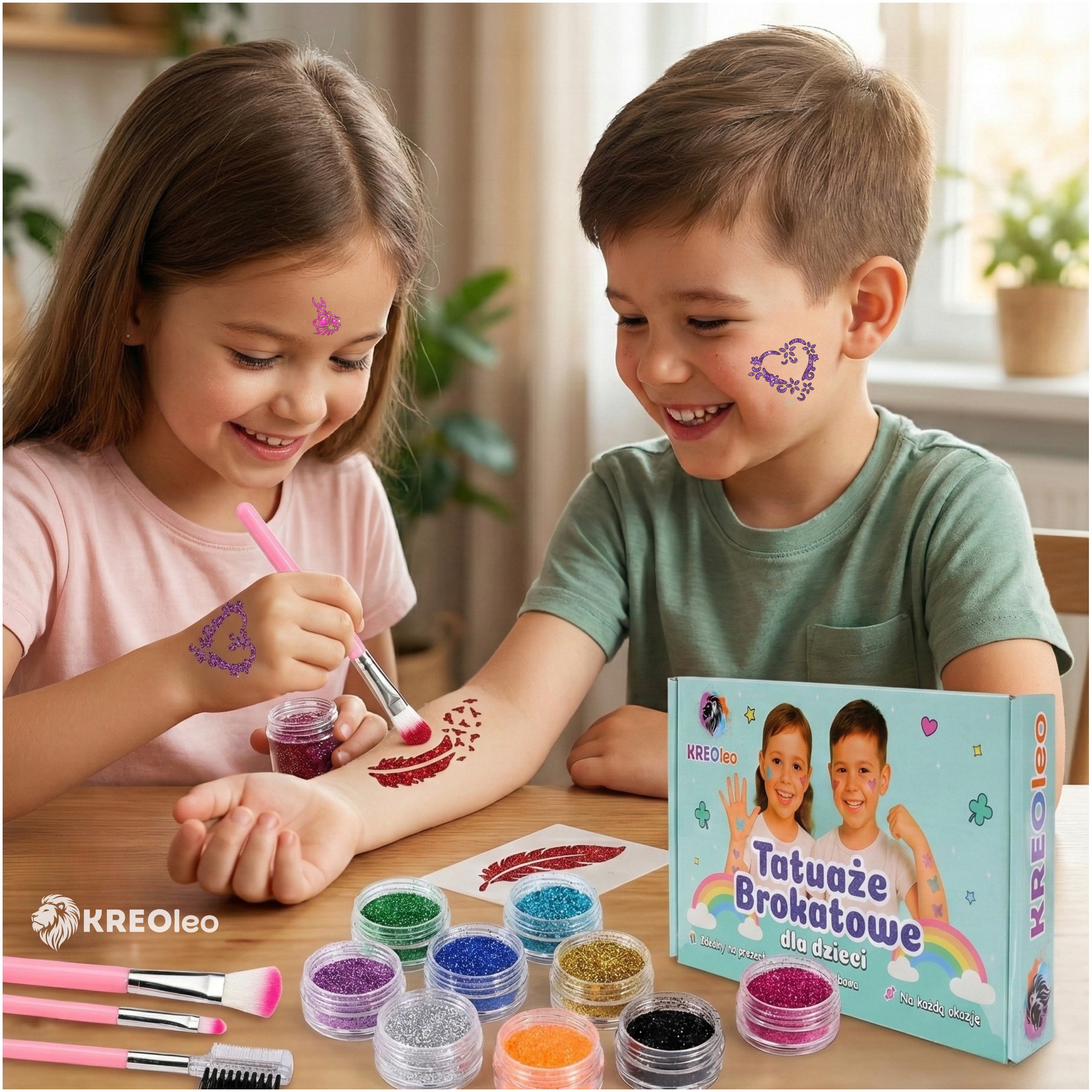 KREOleo tatuiruočių rinkinys 2 su šablonais