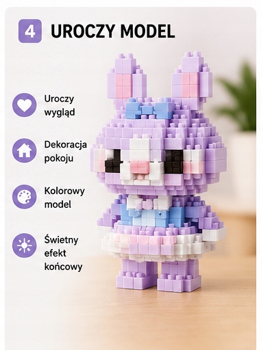 Mini Blocks Lavender Bunny 208 vnt. Mikroblokai 8+