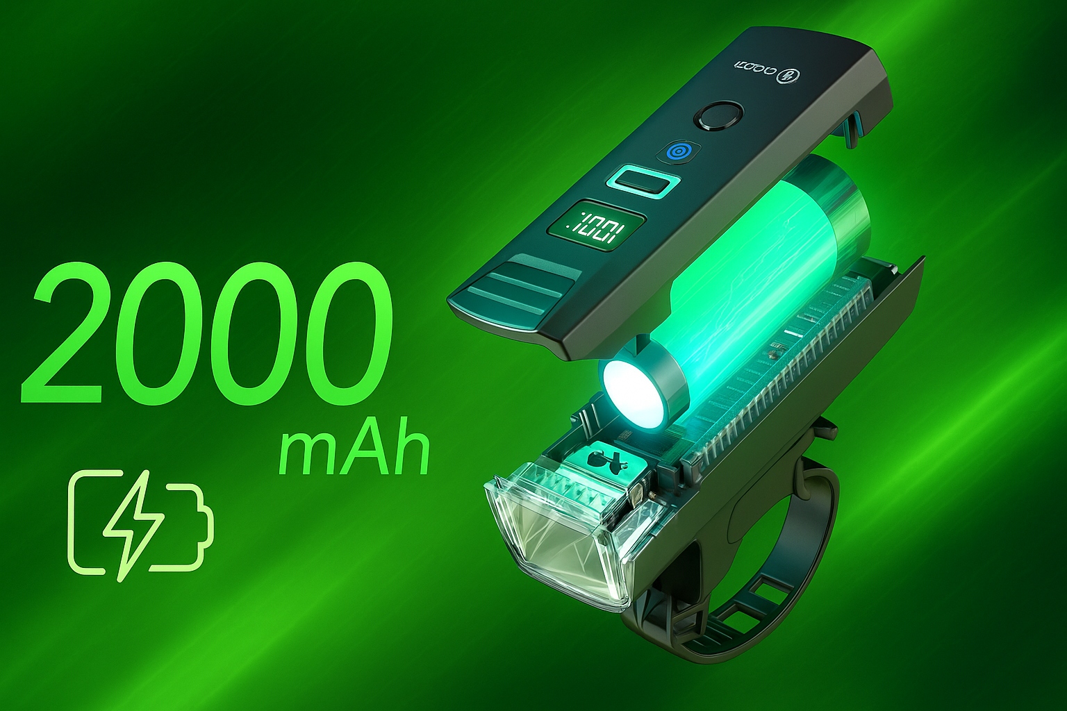 TODOMI dviračio žibintė su pilotumo valdymu 1200lm