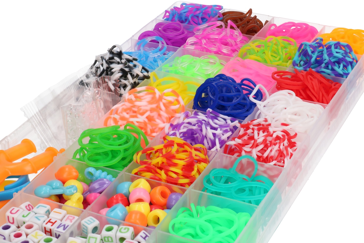RAINBOW LOOM BANDS, stebuklingos guminės juostos karoliukų pynimui MEGA SET 5057