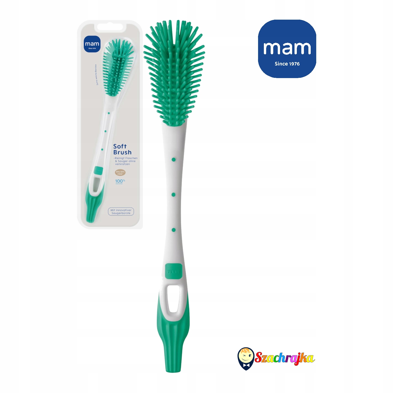 MAM Baby Soft Brush šepetys buteliukų, čiulptukų, puodelių plovimui