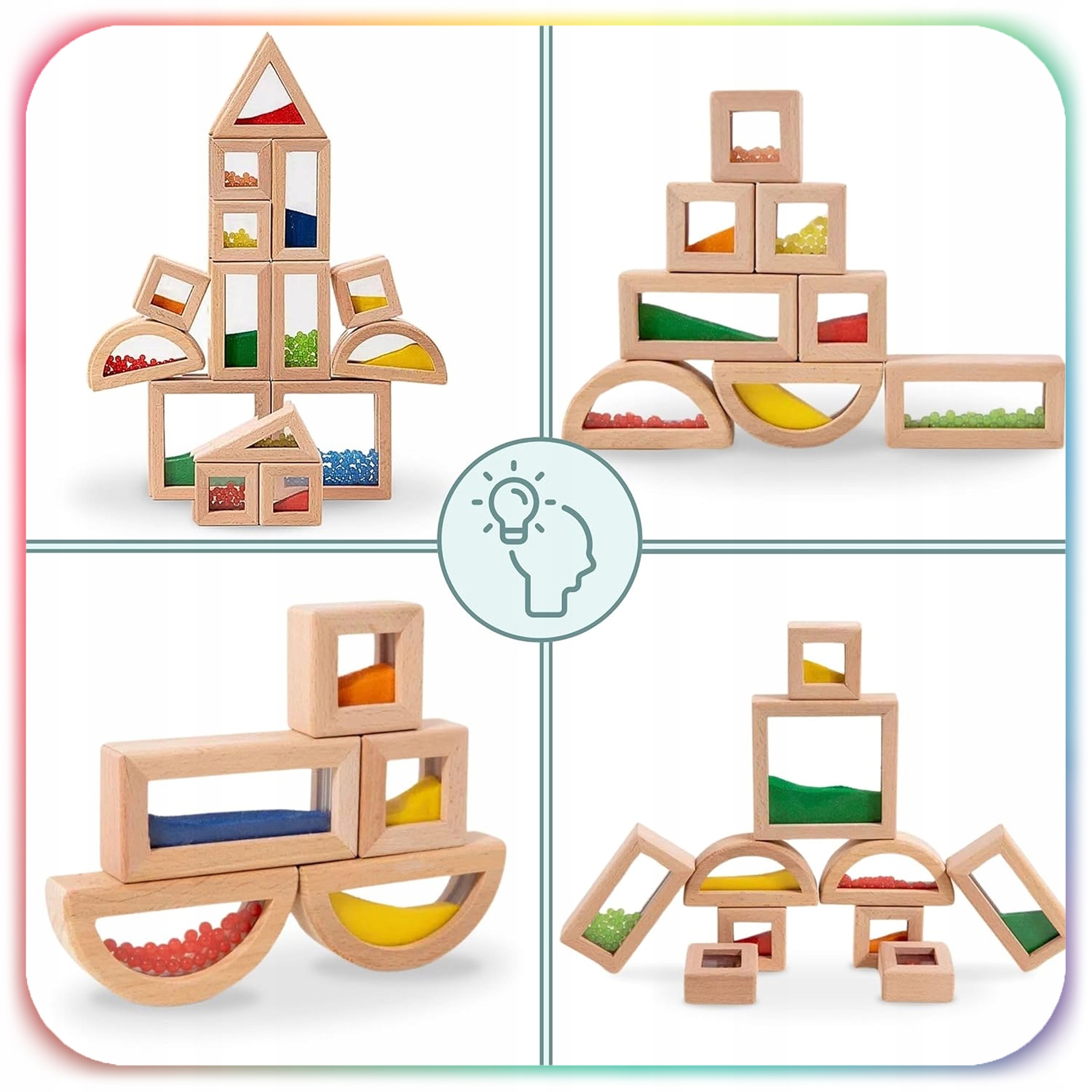 Mediniai sensoriniai klotai Montessori, 15 elementų