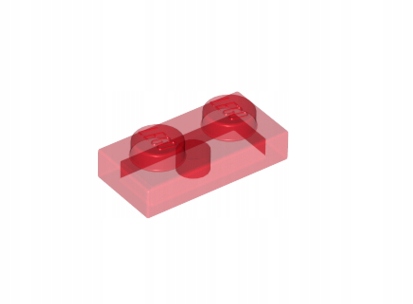 LEGO 3023 raudona plokštelė 1x2, 10 vnt