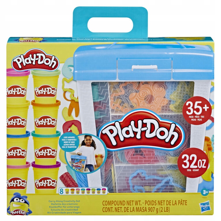 Hasbro Play-Doh 8 dėžutės 35 priedai lagaminas