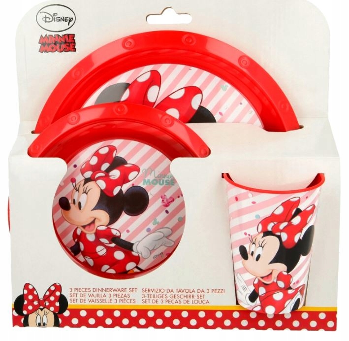 MINNIE MOUSE Dubenėlio lėkštės ir puodelių rinkinys
