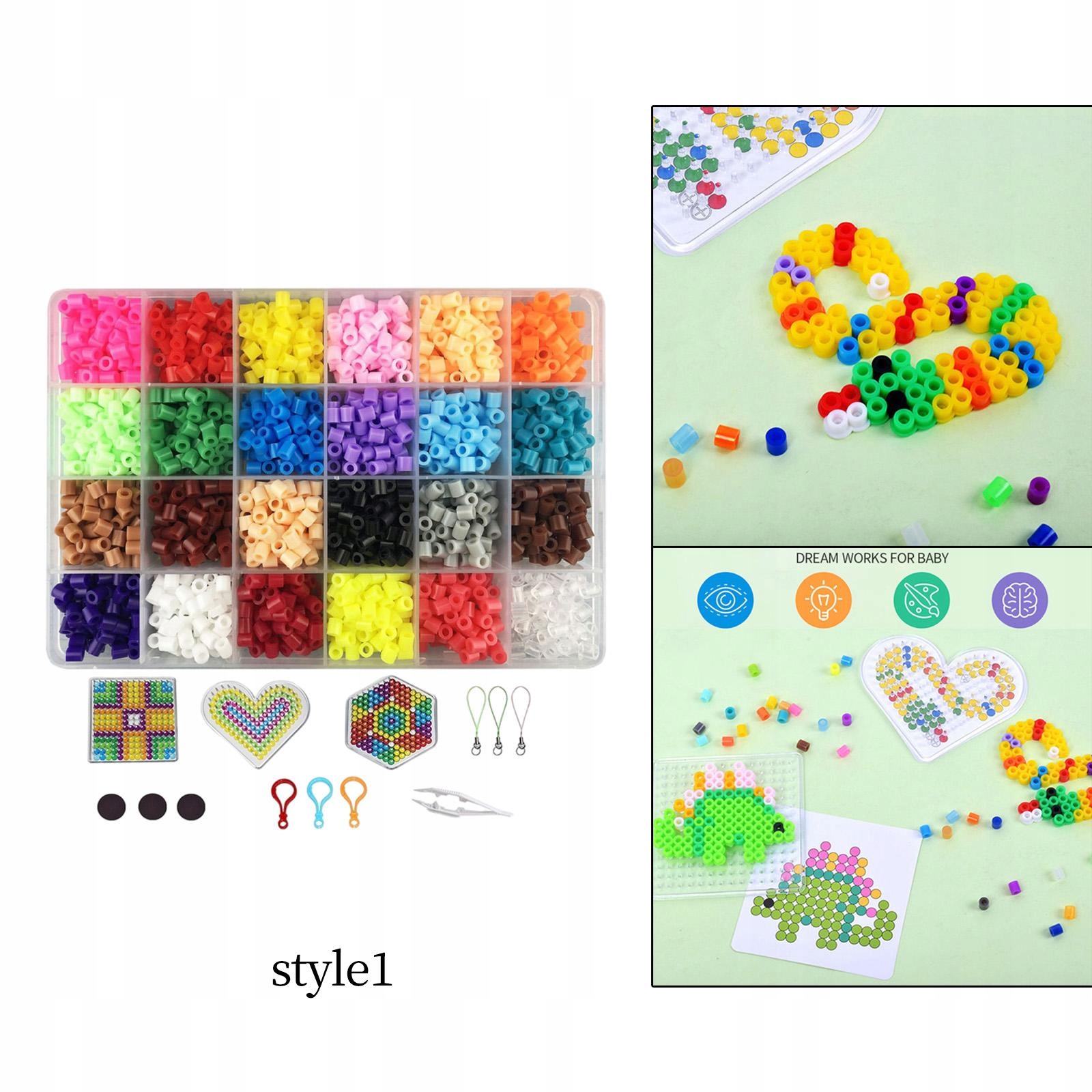 24 spalvų 5 mm spalvingų Hama Perler saugiklių karoliukų rinkinys vaikams „pasidaryk pats“, 1 stilius
