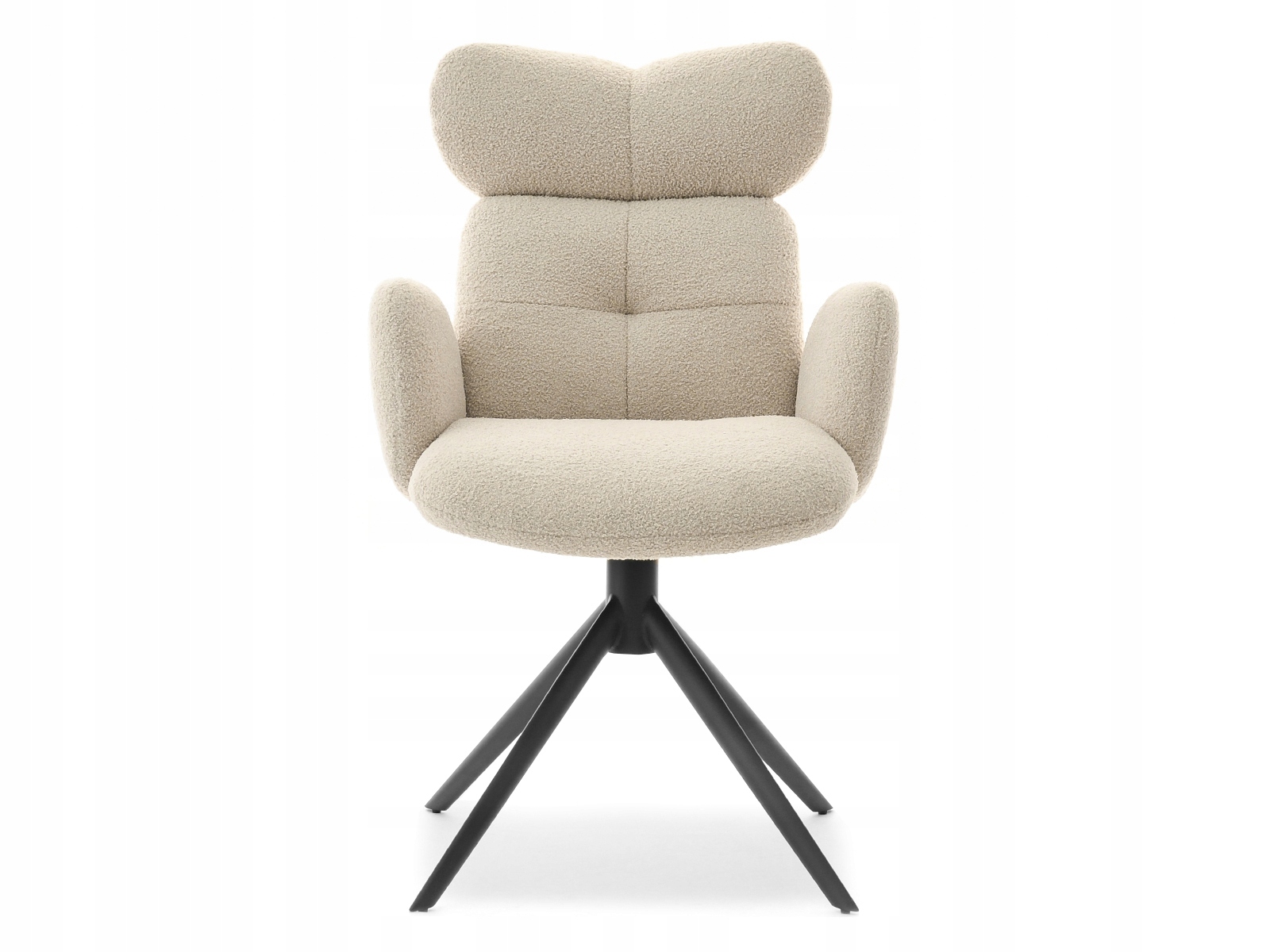 DESIGNER BOUCLE KĖDĖ SU porankiais ir galvos atrama MADELINE BEIGE