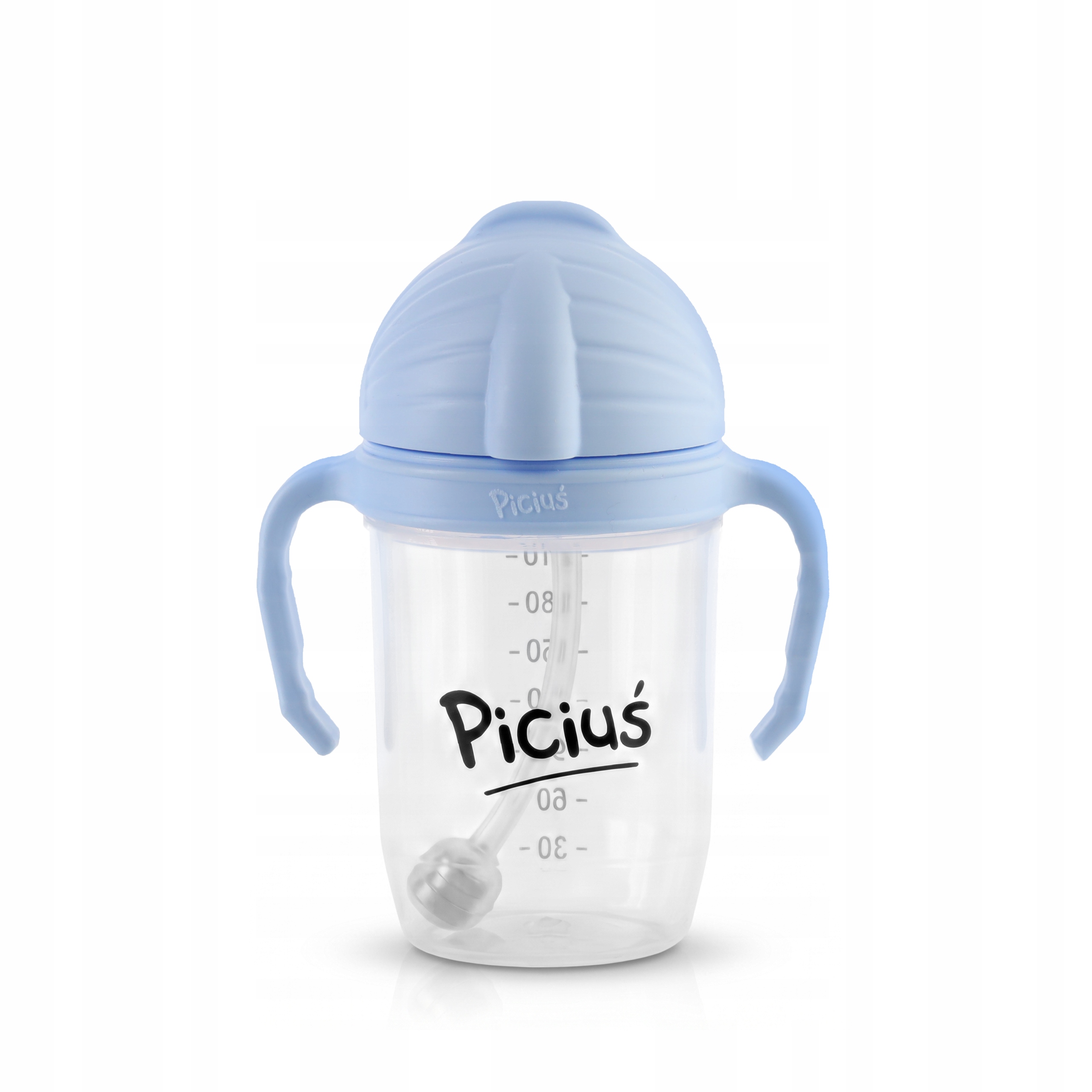 Piciuś Sippy buteliukas vaikams su pasvertu šiaudeliu 240 ml 6m+ BLUE