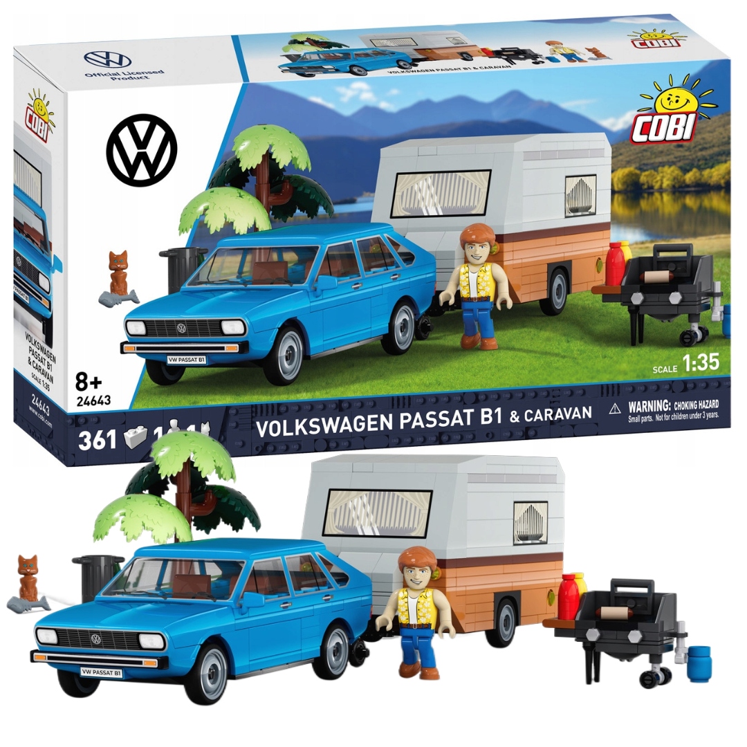 COBI BLOKAI 24643 Auto Volkswagen Camping Passat B1 ACTION TOWN 361 vnt.