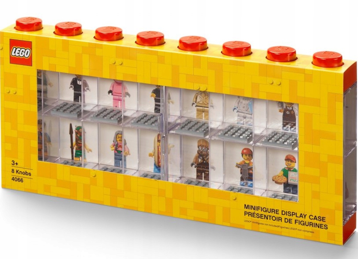 LEGO minifigūrėlių vitrinos spintelė 16 minifigūrėlių Raudona knygų spinta