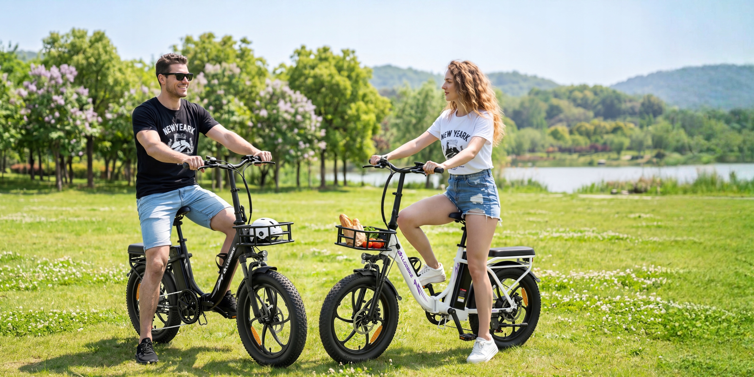 ALLGOBIKE AC20 2026 vyriškas/moteriškas elektrinis dviratis 20AH 120KM 20" 7 greičių