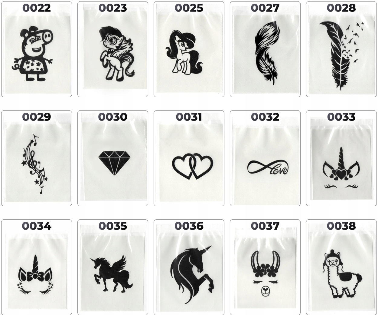 50 blizgaus greitojo tatuiravimo rinkinys mergaitėms