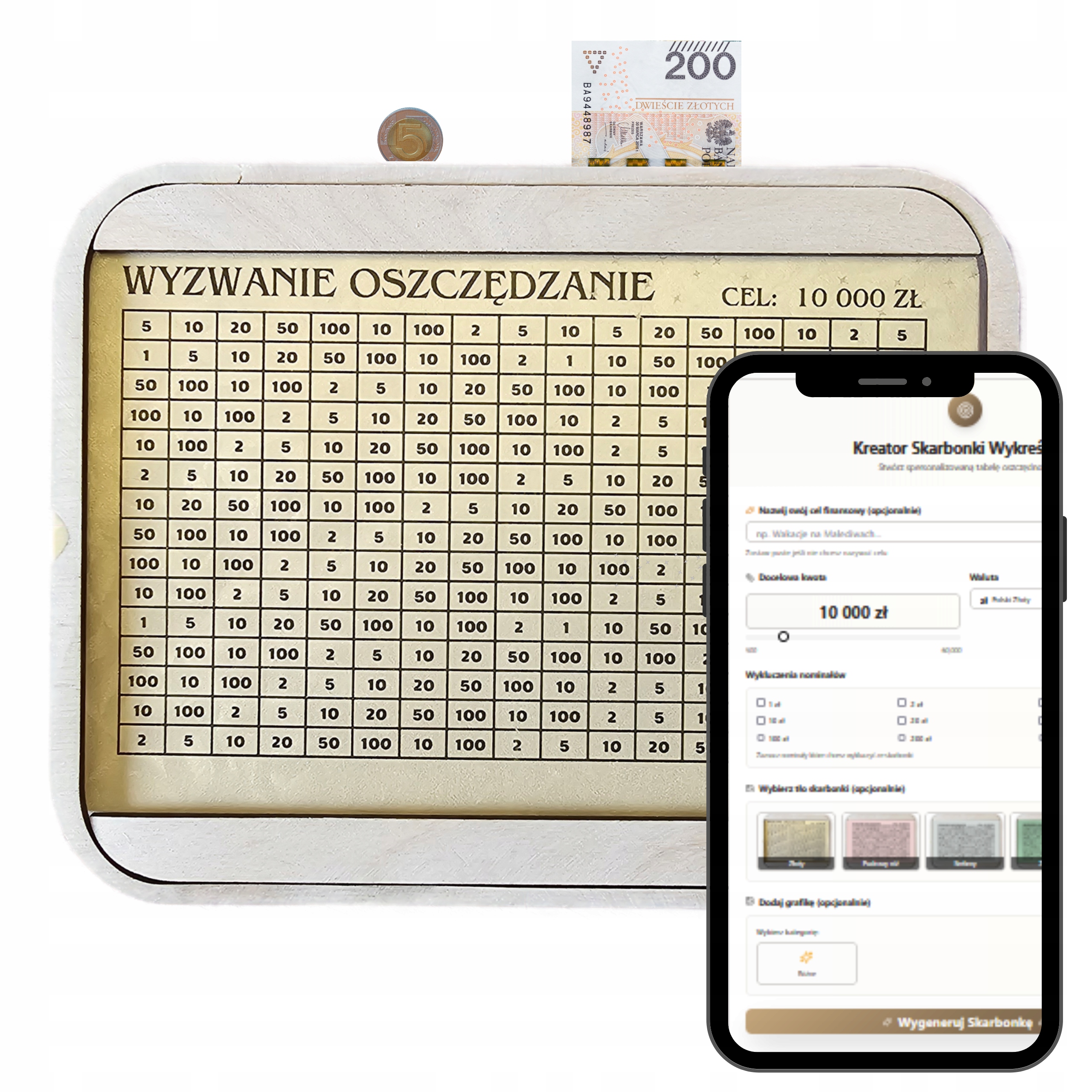 Personalizuota skatikė su oszczędzania iššūkiu