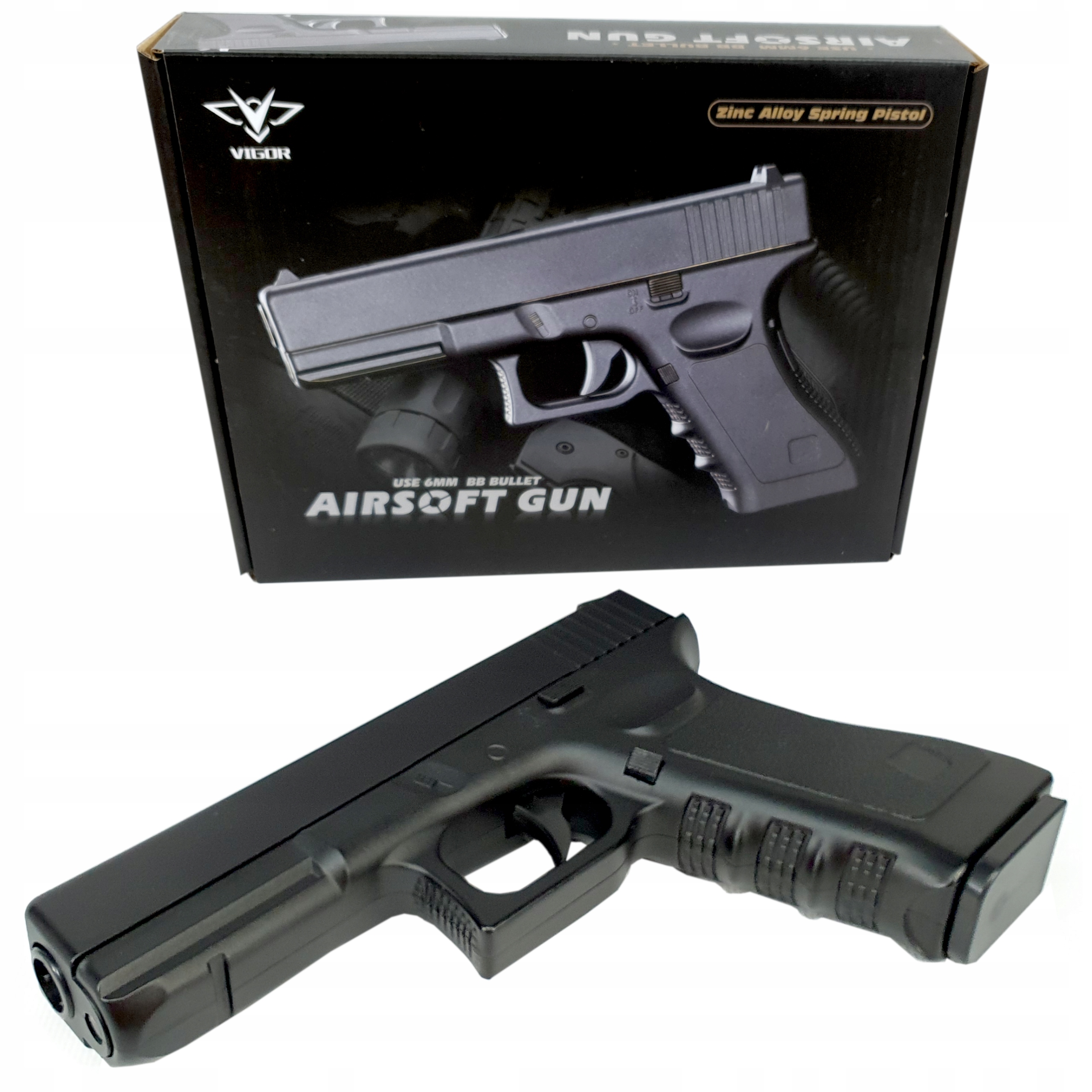 METALINIS BB GUN GUN GLOCK 17 BLACK ASG DIDŽIOJO IMITACINĖS GINKO KOPIJA