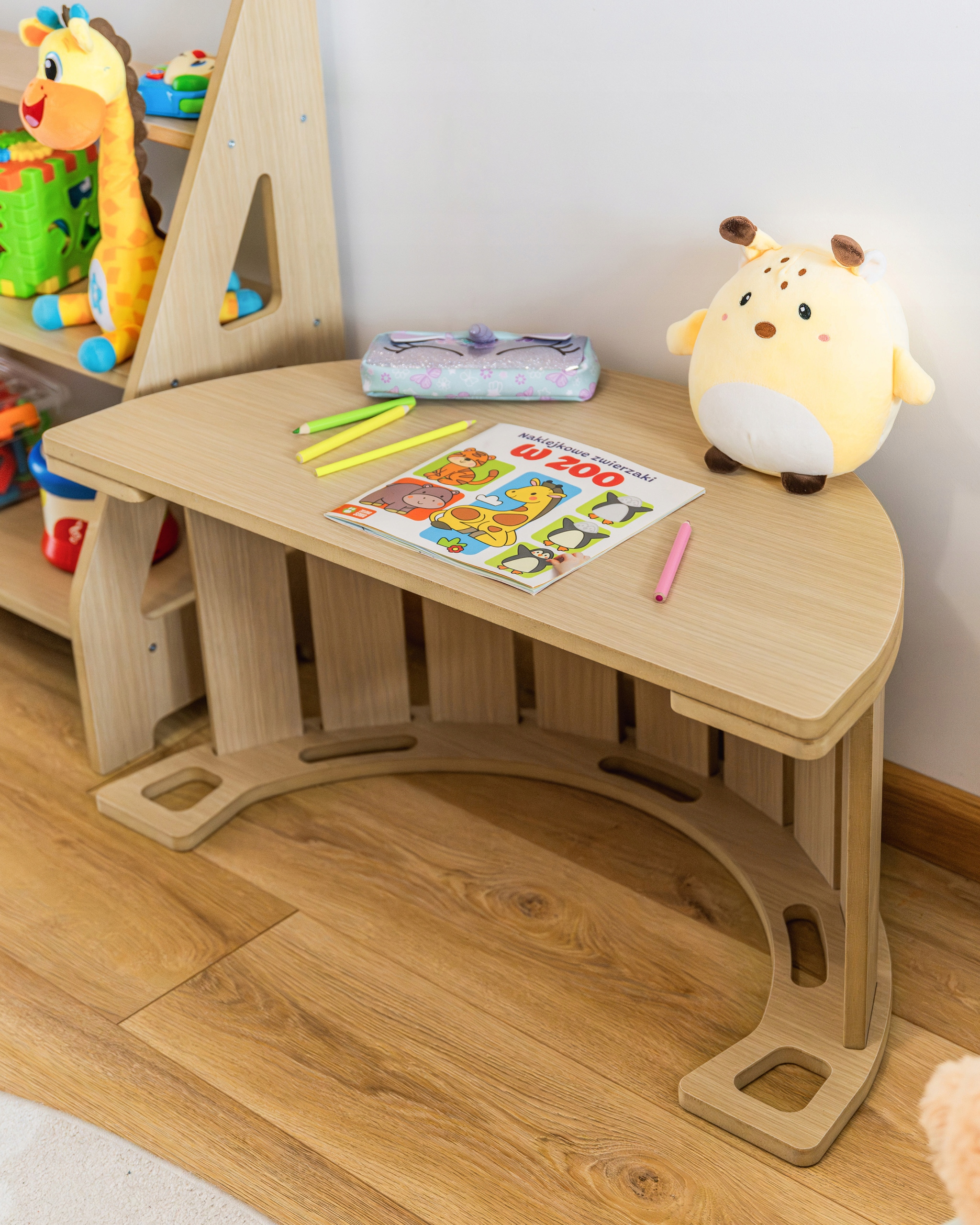 Obubu Montessori bergužis ąžuolinis su toboganu