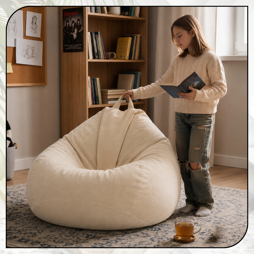 PUFA BAG XXL VELUR 120 CM BEIGE