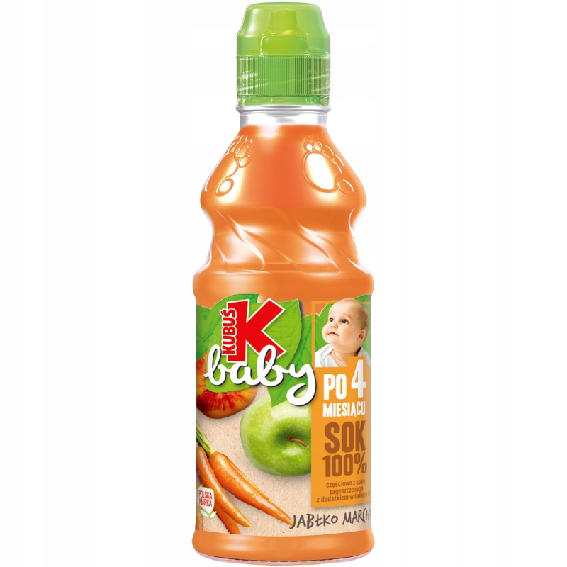 Kubuś Baby SOK 100% Obuolių morka 4m+ 300 ml
