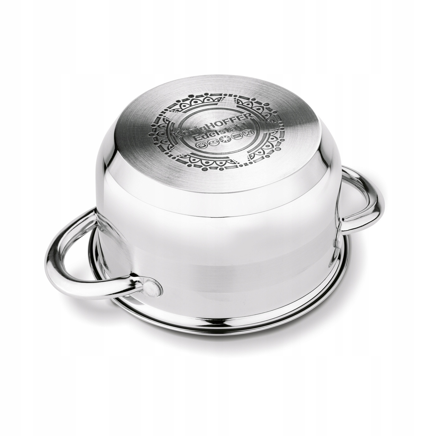 INDUKCINIS PUODAS Dujinis Plieninis dangtis Tvirtas Konighoffer Faro 2.6L 18cm