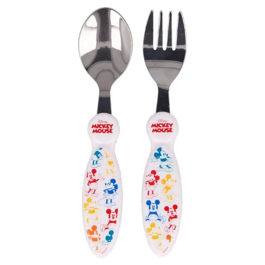 MICKEY MOUSE vaikiški stalo įrankiai (šakutė ir šaukštas), 60128