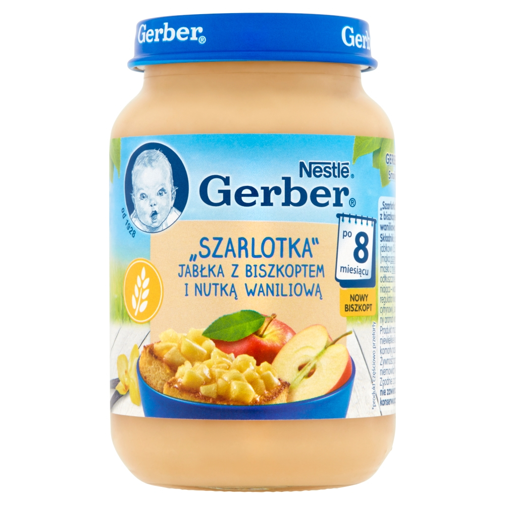 Gerber obuolių pyragas Obuoliai su biskvitu ir vanile po 8 mėnesio 190 g