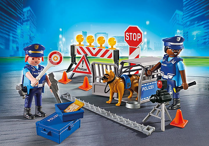 Playmobil City Action 6878 policijos blokada su šuniu