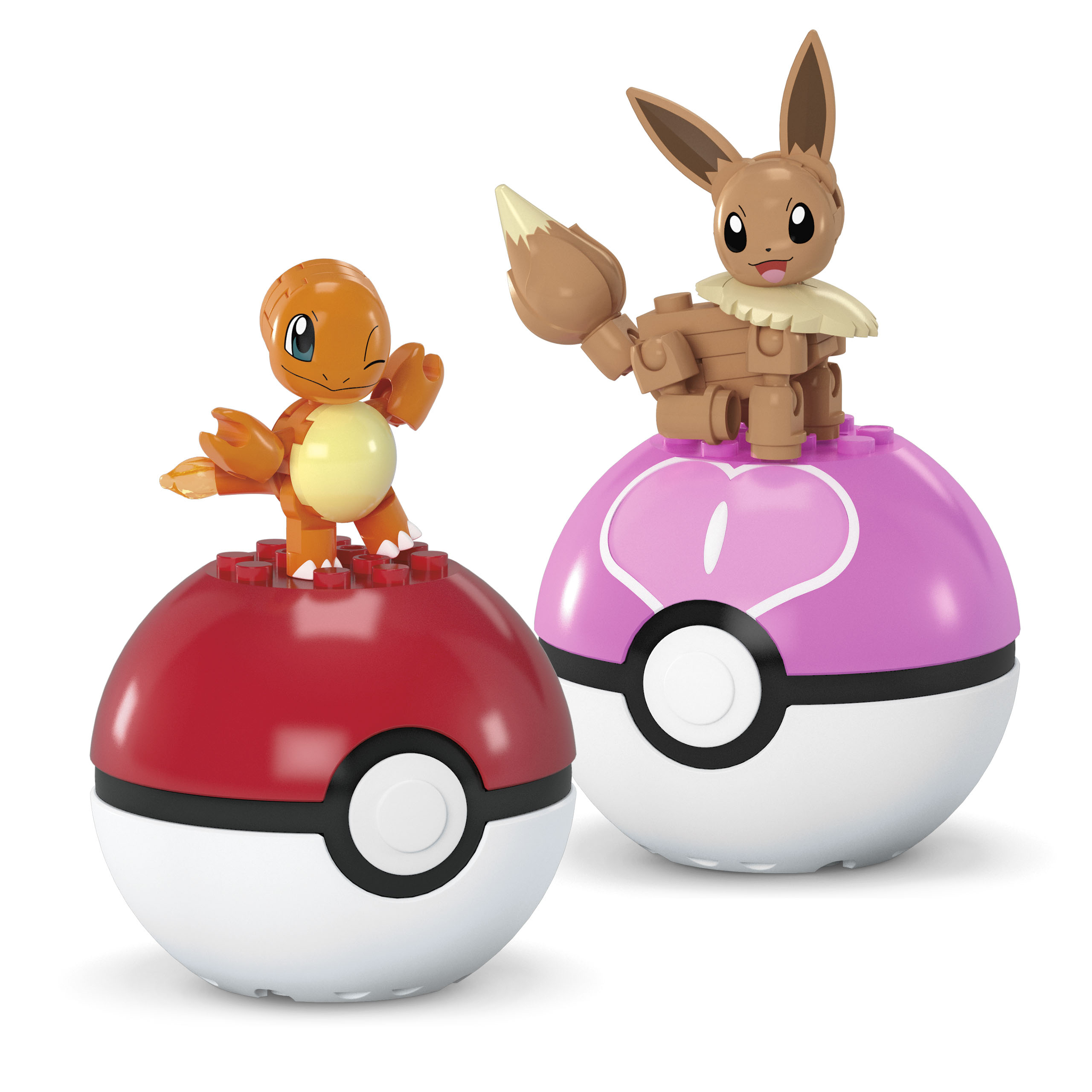 Pokémon 2-Pack Pokeballs MEGA Mattel Pokeball Charmander ir Eevee, 2 figūrėlės