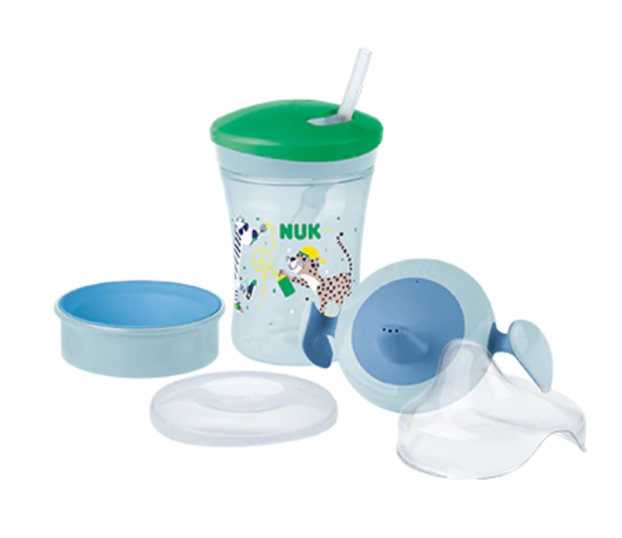 NUK mokymosi gėrimo rinkinys 3in1 puodelis 6m+/8m+/12m+