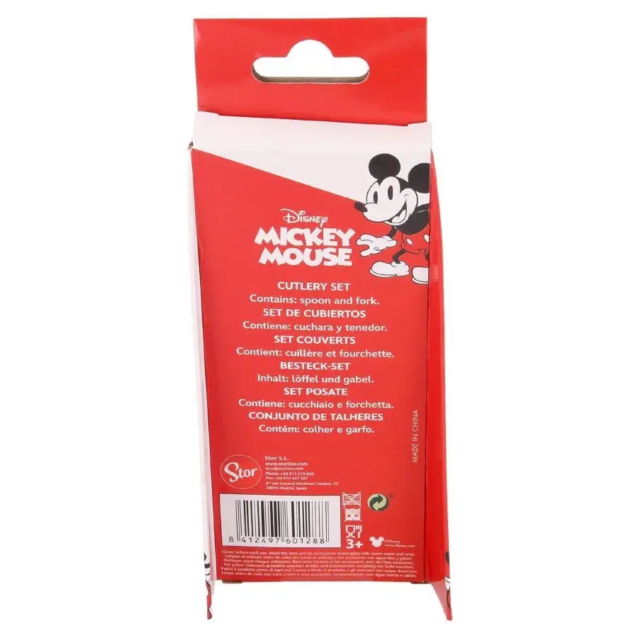 MICKEY MOUSE vaikiški stalo įrankiai (šakutė ir šaukštas), 60128