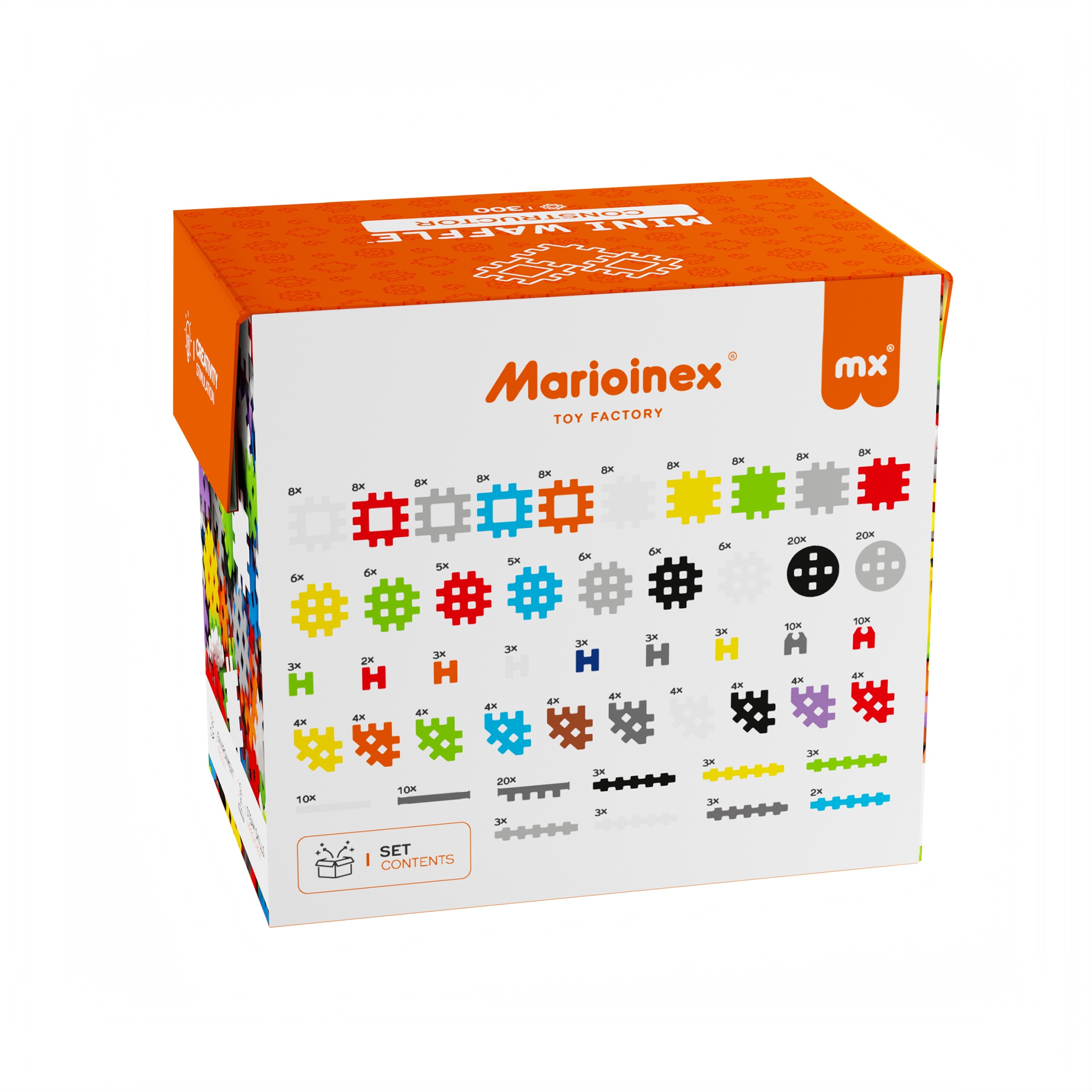 Marioinex Mini Waffle konstruktorius 350 elementų