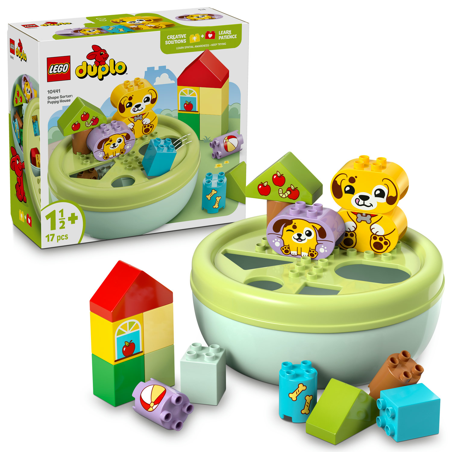 LEGO Duplo 10441 formų rūšiuotojas: šuniukų namai
