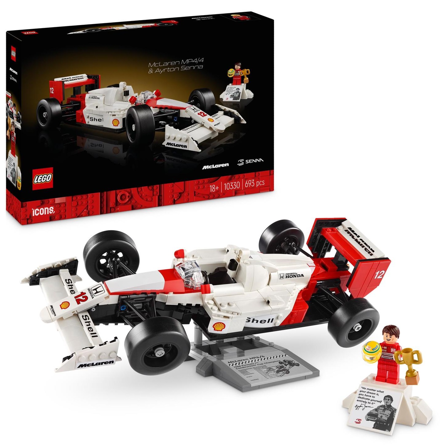 LEGO ICONS McLaren MP4/4 ir Ayrton Senna 10330