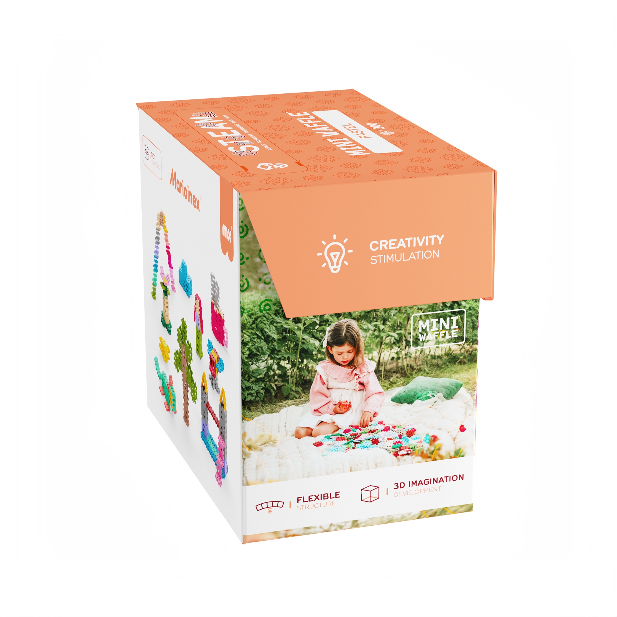 Marioinex Mini Waffle Pastel, 350 elementų