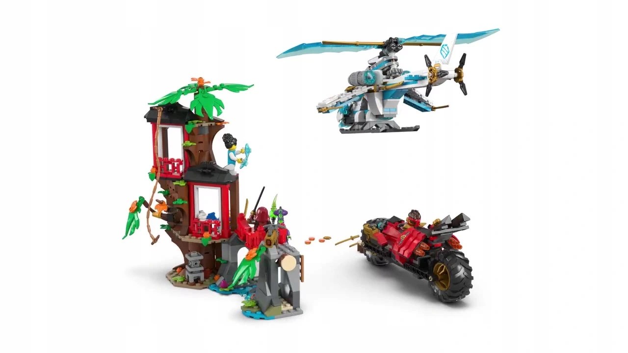 LEGO Ninjago 71857 bitva: medžio namelis su transportu