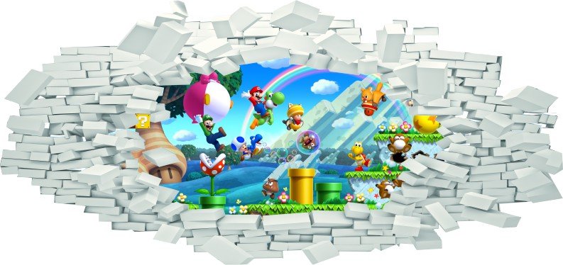SIENŲ LIPDUOTI Skylė sienoje MARIO BROS