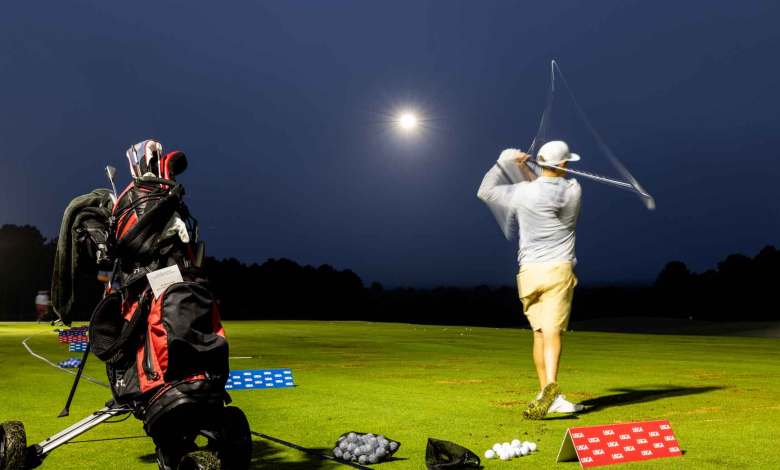 A bright idea in the US Mid-Am: drones light up the driving range. A bright idea in the US Mid-Am: drones light up the driving range.