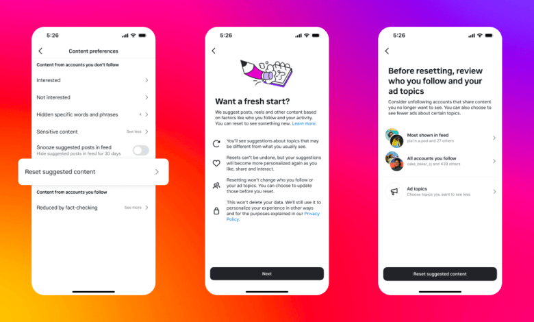Instagram will allow you to ‘reset’ your recommendations Instagram will allow you to ‘reset’ your recommendations