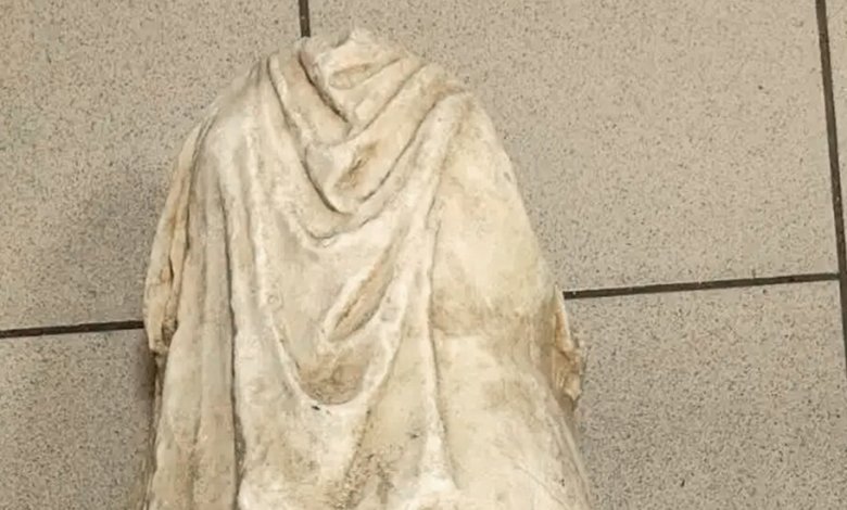 Ancient Headless Statue Found Among Garbage in Greece Ancient Headless Statue Found Among Garbage in Greece