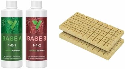 VIVOSUN Nutrients Base A(4-0-1) & B(1-4-2) Bundle and 1 Inch Rockwool Cubes, Grow Cubes for Hydroponics, Cuttings, Cloning, Plant Propagation, Seed Startling, 2 Sheets 100 Plugs VIVOSUN Nutrients Base A(4-0-1) & B(1-4-2) Bundle and 1 Inch Rockwool Cubes, Grow Cubes for Hydroponics, Cuttings, Cloning, Plant Propagation, Seed Startling, 2 Sheets 100 Plugs