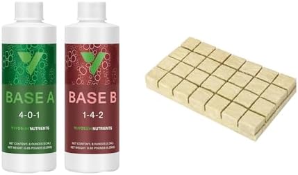 VIVOSUN Nutrients Base A(4-0-1) & B(1-4-2) Bundle and 1.6″ Rockwool Cubes, 28 Plugs Stonewool Starter Grow Cubes for Cuttings, Cloning, Plant Propagation VIVOSUN Nutrients Base A(4-0-1) & B(1-4-2) Bundle and 1.6″ Rockwool Cubes, 28 Plugs Stonewool Starter Grow Cubes for Cuttings, Cloning, Plant Propagation
