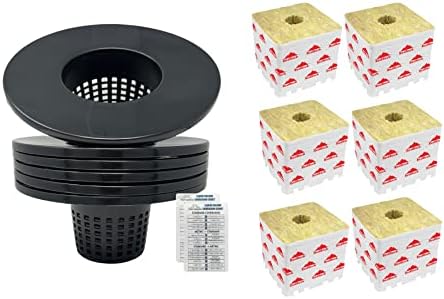 6 Inch Bucket Basket Net Pots (Pack of 6) + 4 Inch Redrock Rockwool (Pack of 6) + Twin Canaries Chart (Pack of 2) 6 Inch Bucket Basket Net Pots (Pack of 6) + 4 Inch Redrock Rockwool (Pack of 6) + Twin Canaries Chart (Pack of 2)