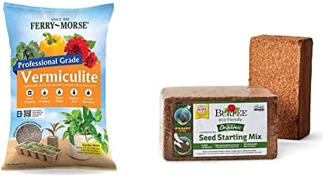 8QT Vermiculite and 16 Quart Burpee Organic Coconut Coir Concentrated Seed Starting Mix 8QT Vermiculite and 16 Quart Burpee Organic Coconut Coir Concentrated Seed Starting Mix