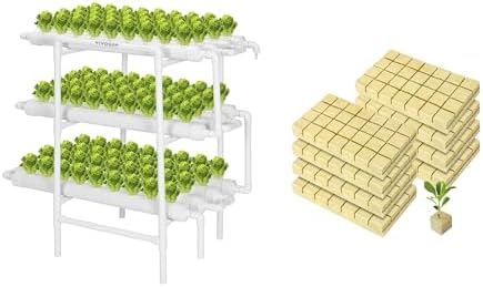 VIVOSUN Hydroponics Growing System 108 Plant Sites and 1.6 Inch Rockwool Cubes, Grow Cubes for Hydroponics, Cuttings, Cloning, Plant Propagation, Seed Startling, 8 Sheets 224 Plugs VIVOSUN Hydroponics Growing System 108 Plant Sites and 1.6 Inch Rockwool Cubes, Grow Cubes for Hydroponics, Cuttings, Cloning, Plant Propagation, Seed Startling, 8 Sheets 224 Plugs