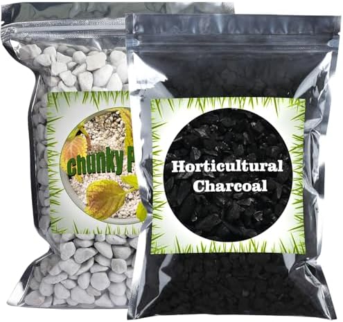 Organic Chunky Perlite 1qt & Horticultural Charcoal for Plants 1 qt Organic Chunky Perlite 1qt & Horticultural Charcoal for Plants 1 qt