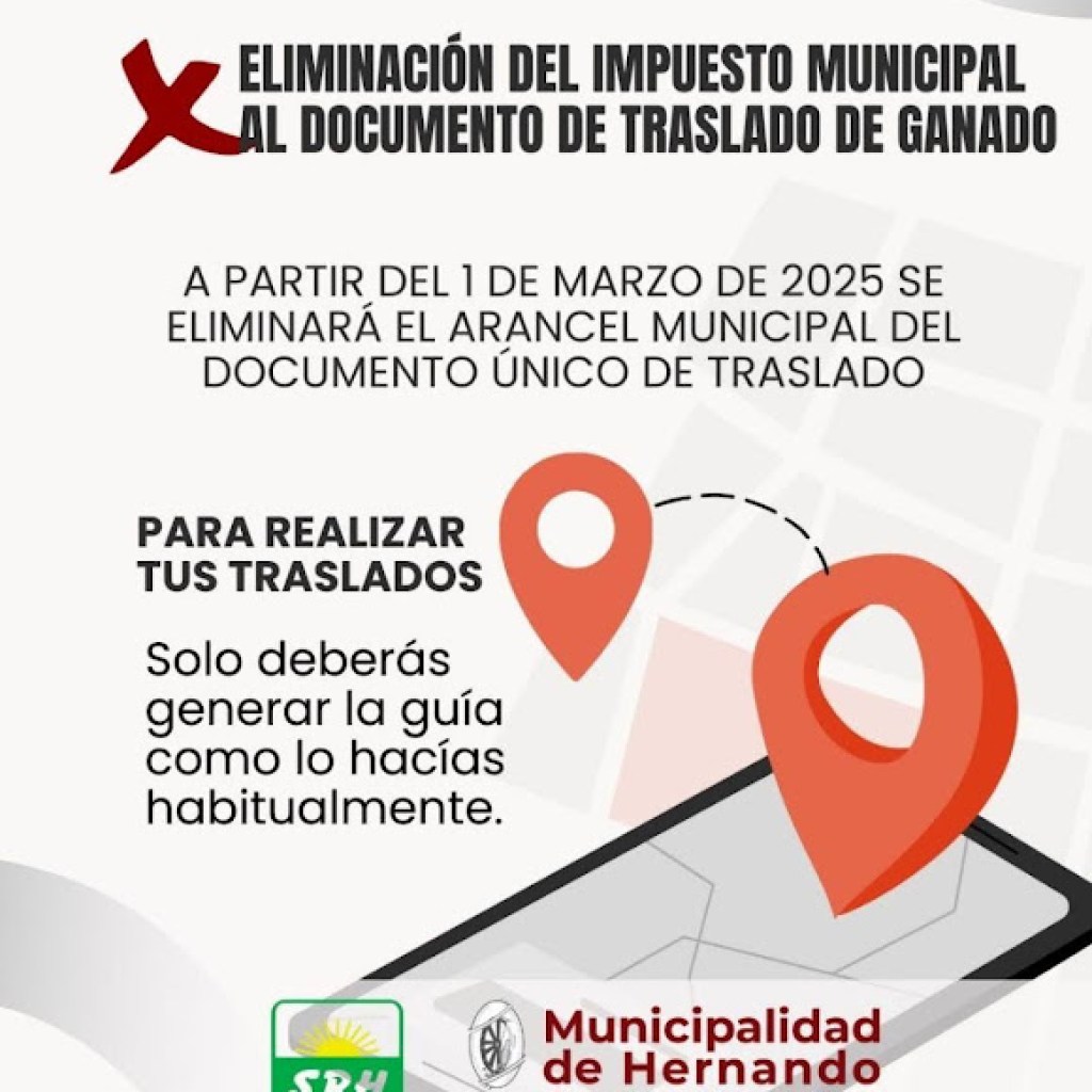 ELIMINACIÓN DEL IMPUESTO MUNICIPAL AL DOCUMENTO DE TRASLADO DEL GANADO ELIMINACIÓN DEL IMPUESTO MUNICIPAL AL DOCUMENTO DE TRASLADO DEL GANADO