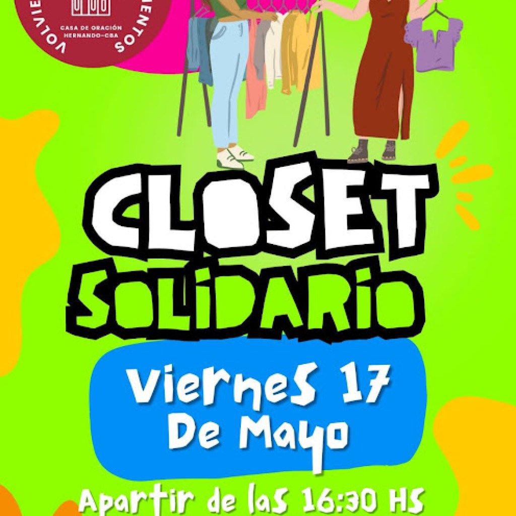 ESTE VIERNES: CLOSET SOLIDARIO ESTE VIERNES: CLOSET SOLIDARIO