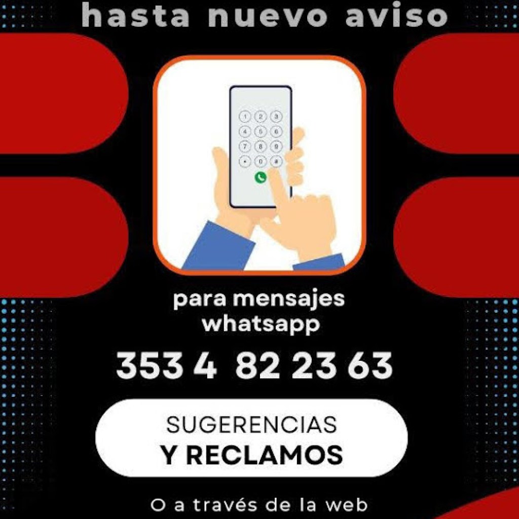 MUNICIPALIDAD DE HERNANDO: NO FUNCIONA EL 103. Enviar Whatsapp al 3534822363. MUNICIPALIDAD DE HERNANDO: NO FUNCIONA EL 103. Enviar Whatsapp al 3534822363.