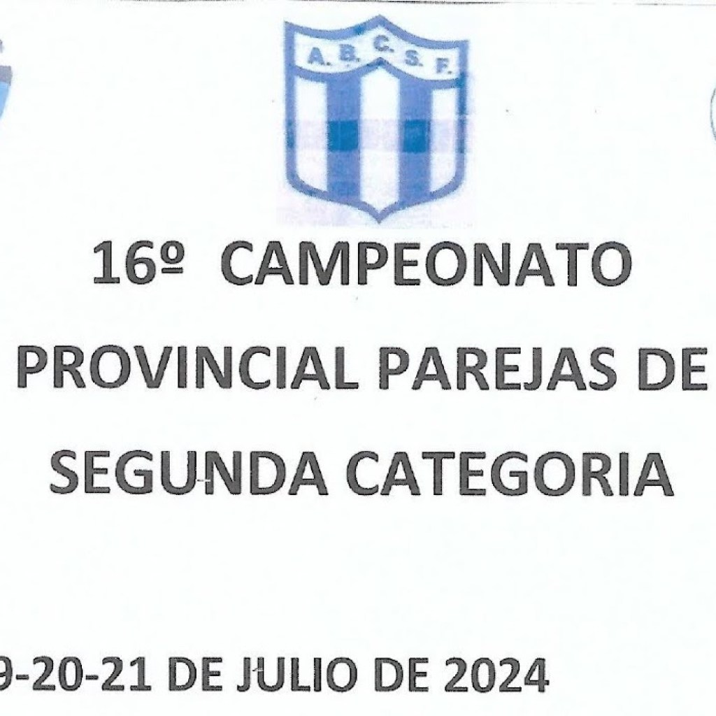 16º CAMPEONATO PROVINCIAL DE BOCHAS 16º CAMPEONATO PROVINCIAL DE BOCHAS
